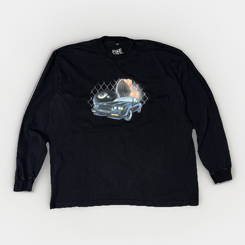 Jake Garcia 8 Ball Chicano Long Sleeve Shirt Black XL Grand National 25x29